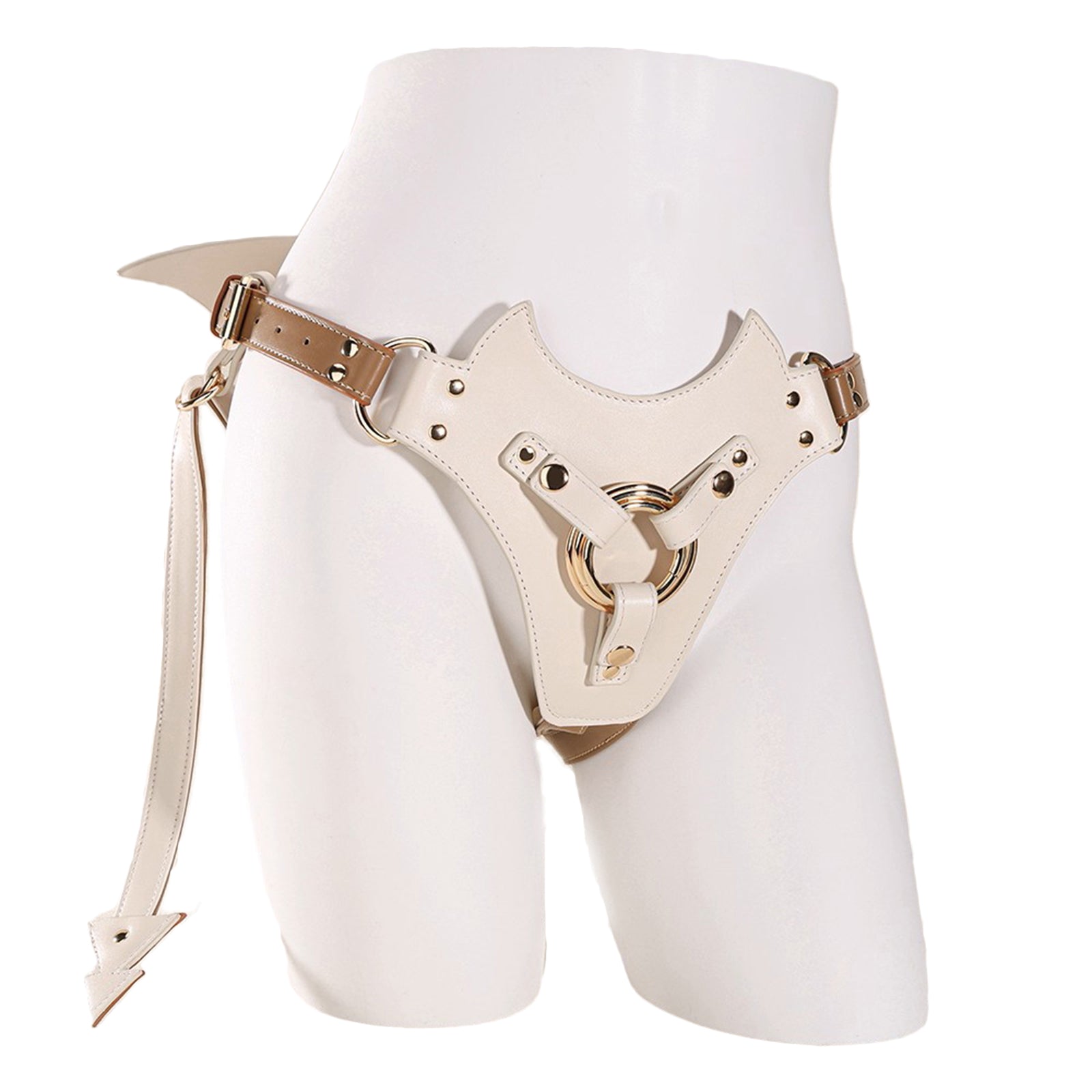 MinYn アナルプラグ固定用パンツ 三つのリング付き PU 女性向け - TaRiss's