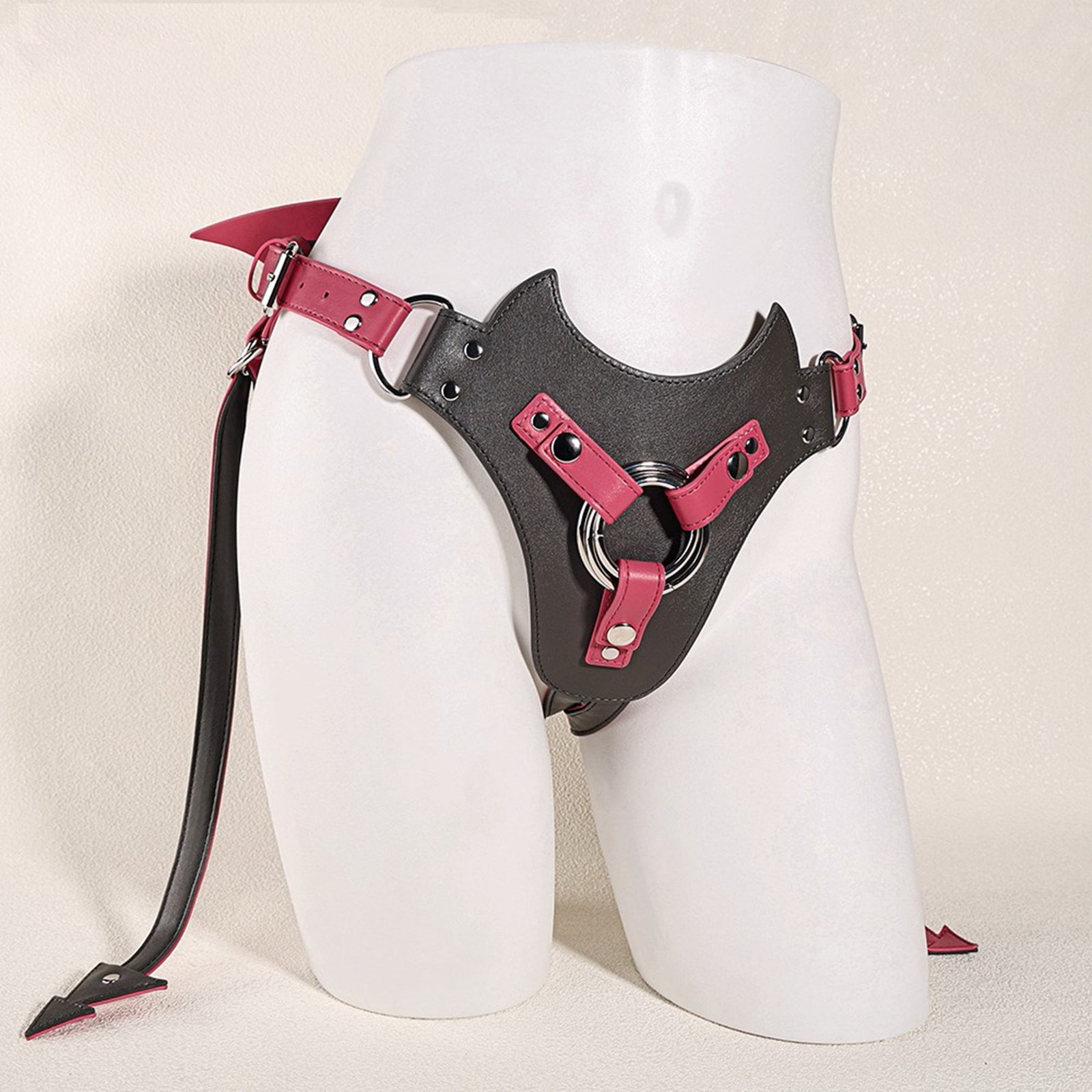 MinYn アナルプラグ固定用パンツ 三つのリング付き PU 女性向け - TaRiss's