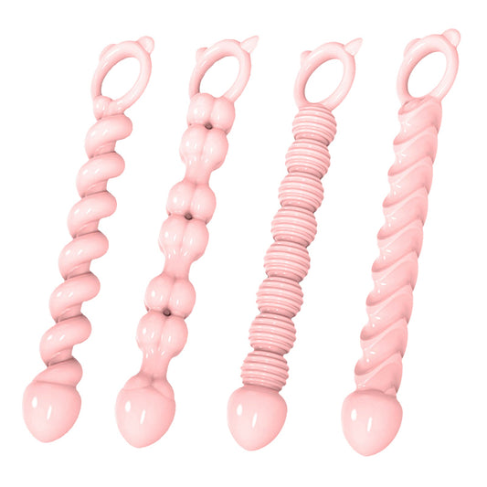 MinYn アナルプラグ 持ち手ある 四点セット 初心者向け TPE - TaRiss's