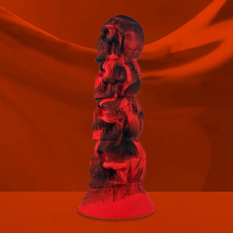 NIGHTLOOM アナルプラグ 10種類振動モード 吸盤付き 悪魔の頭 凹凸あり アナル開発 ディルド 液体シリコン - TaRiss's