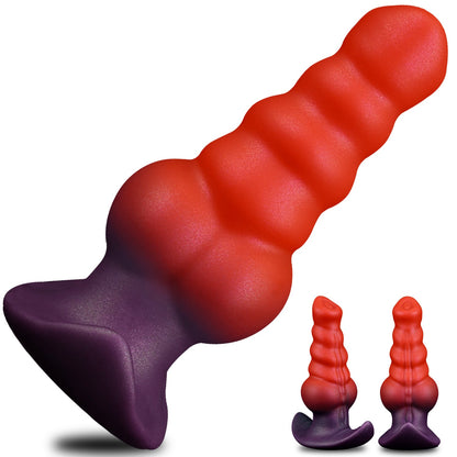 NIGHTLOOM アナルプラグ 10種類振動モード 凹凸あり アンカー形台座&吸盤付き 外出用可 ディルド 液体シリコン - TaRiss's