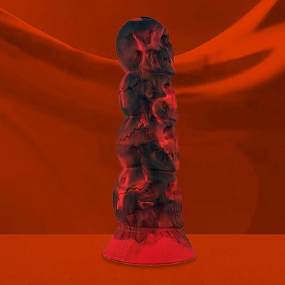 NIGHTLOOM アナルプラグ 10種類振動モード 吸盤付き 悪魔の頭 凹凸あり アナル開発 ディルド 液体シリコン - TaRiss's