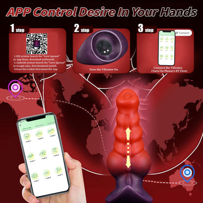NIGHTLOOM アナルプラグ 10種類振動モード 凹凸あり アンカー形台座&吸盤付き 外出用可 ディルド 液体シリコン - TaRiss's