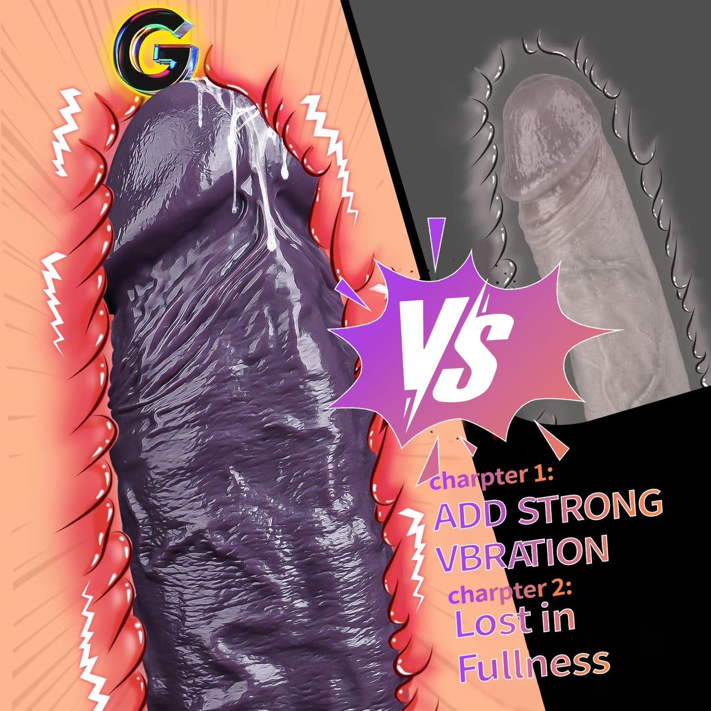 NIGHTLOOM ディルド 凹凸あり 10段階振動モード 吸盤付き 液体シリコン パープル一 - TaRiss's