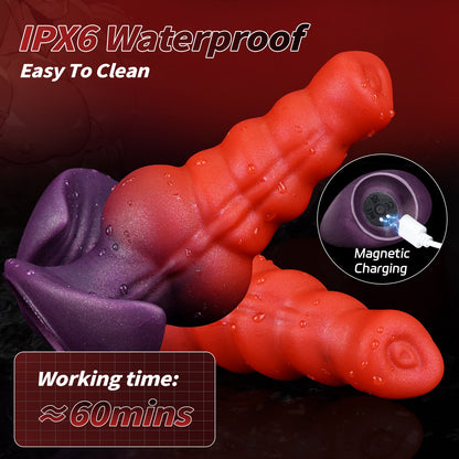 NIGHTLOOM アナルプラグ 10種類振動モード 凹凸あり アンカー形台座&吸盤付き 外出用可 ディルド 液体シリコン - TaRiss's