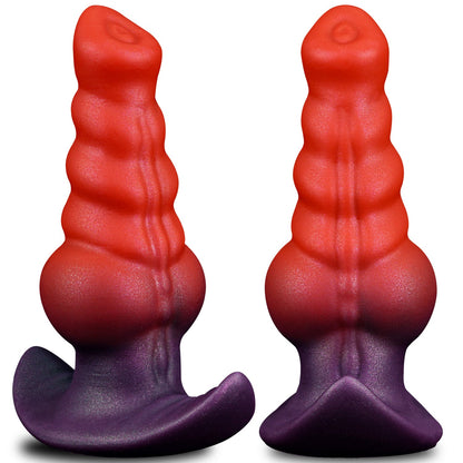 NIGHTLOOM アナルプラグ 10種類振動モード 凹凸あり アンカー形台座&吸盤付き 外出用可 ディルド 液体シリコン - TaRiss's