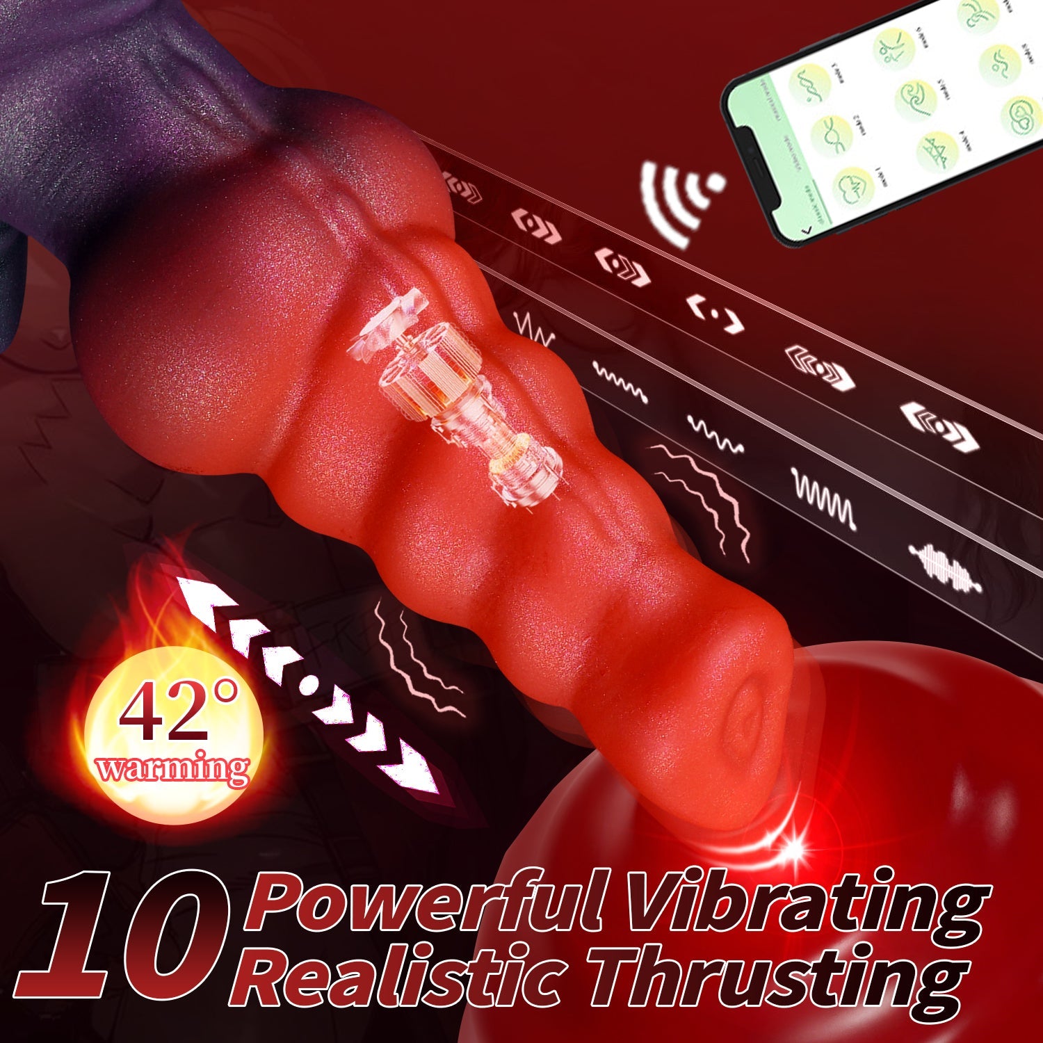 NIGHTLOOM アナルプラグ 10種類振動モード 凹凸あり アンカー形台座&吸盤付き 外出用可 ディルド 液体シリコン - TaRiss's