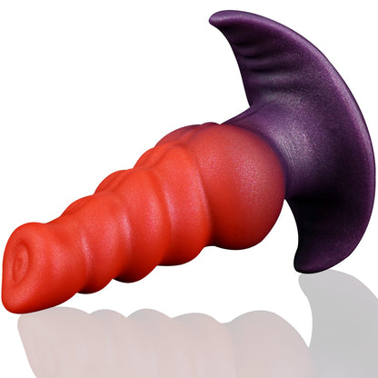 NIGHTLOOM アナルプラグ 10種類振動モード 凹凸あり アンカー形台座&吸盤付き 外出用可 ディルド 液体シリコン - TaRiss's