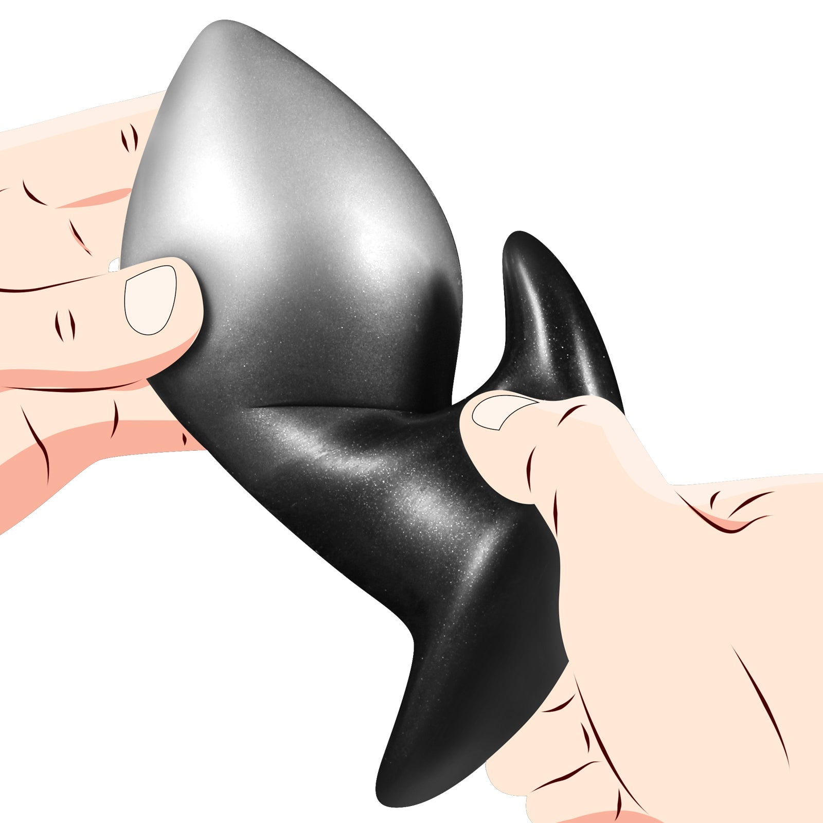 NIGHTLOOM アナルプラグ アンカー形台座 液体シリコン ブラック 全四サイズ - TaRiss's