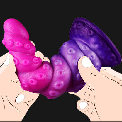 NIGHTLOOM アナルプラグ 凹凸あり 触手 吸盤付き タコ 混色仕様 液体シリコン - TaRiss's