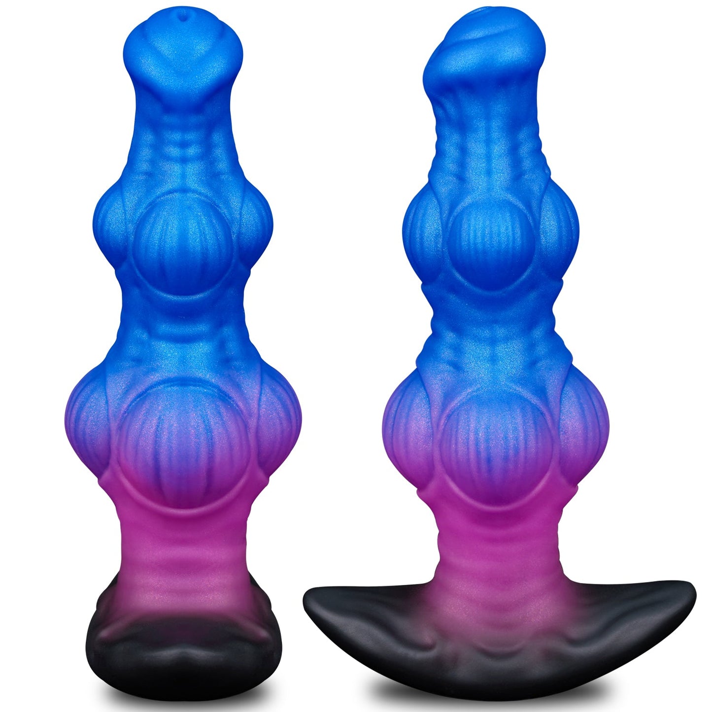 NIGHTLOOM アナルプラグ 凹凸あり アンカー形台座 混色仕様 液体シリコン - TaRiss's