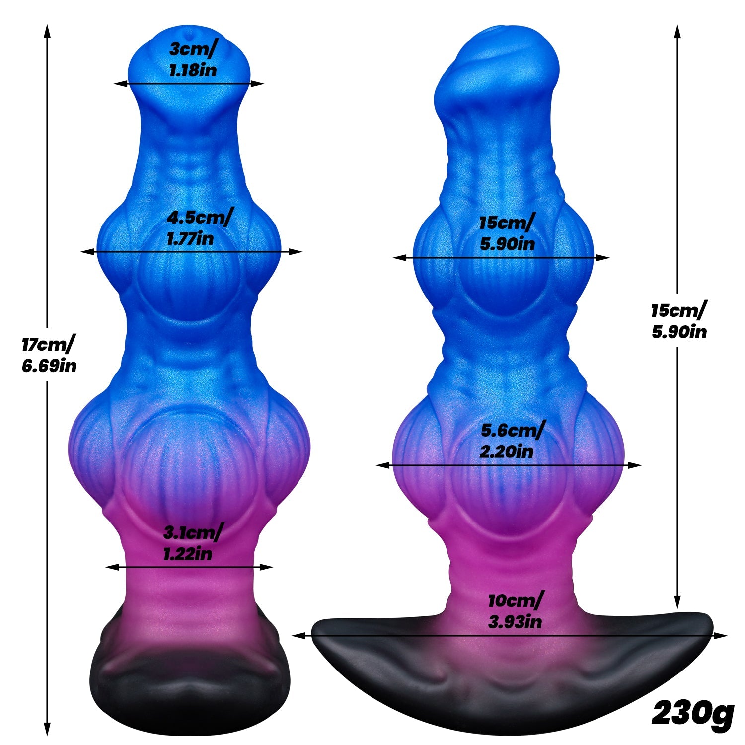NIGHTLOOM アナルプラグ 凹凸あり アンカー形台座 混色仕様 液体シリコン - TaRiss's