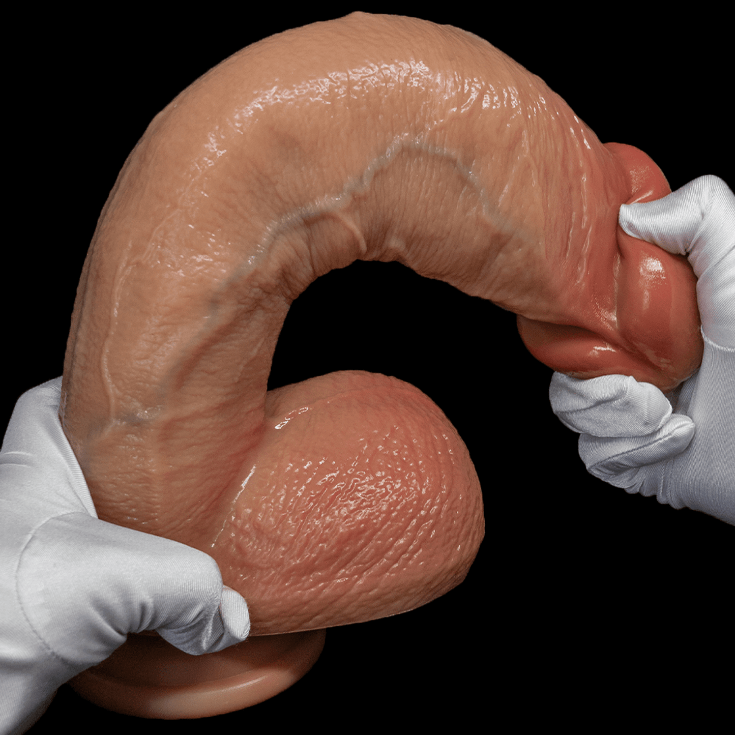 NIGHTLOOM ディルド 凹凸あり 二重構造 本物の亀頭 睾丸付き 吸盤付き シリコン - TaRiss's