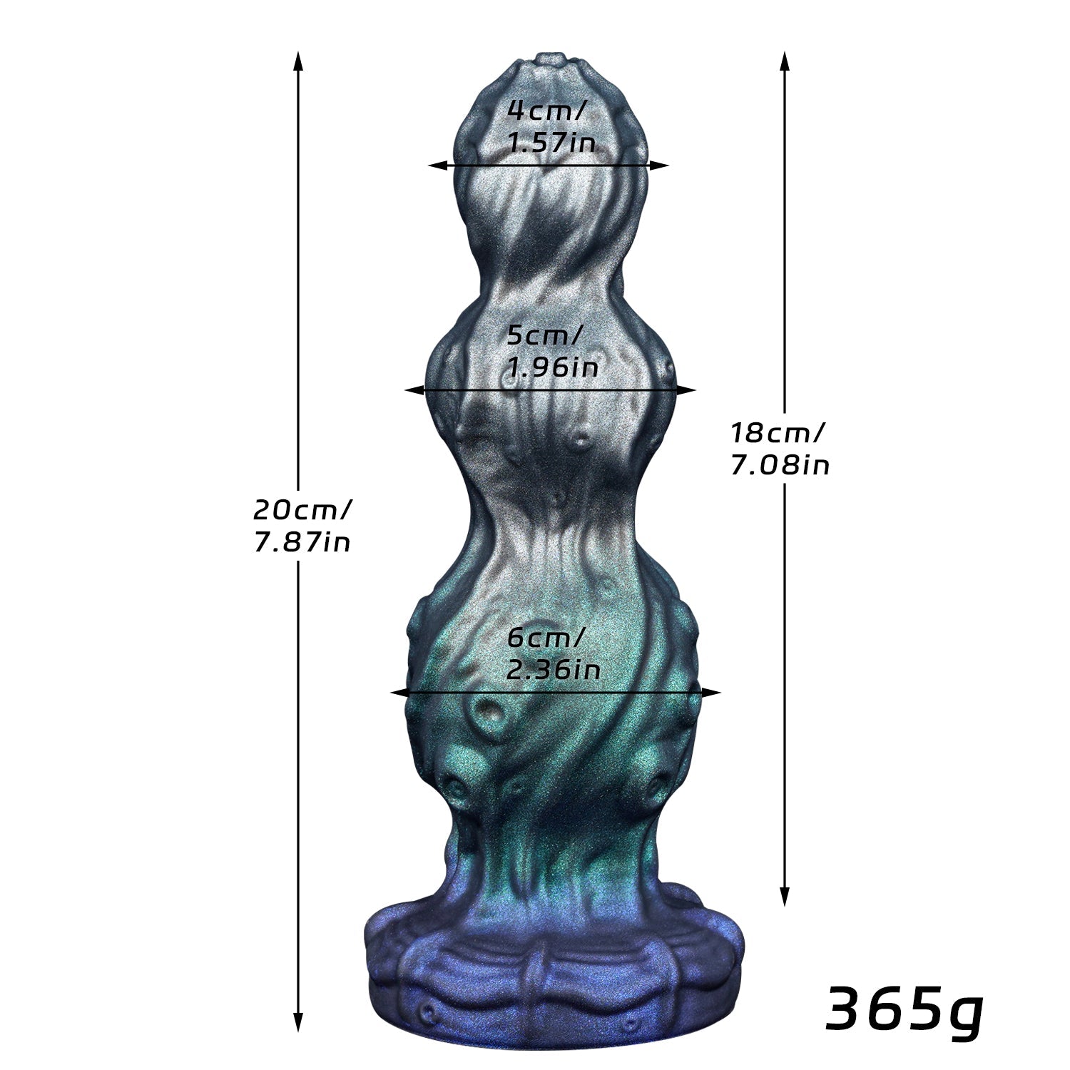 NIGHTLOOM アナルプラグ 凹凸あり 触手 3ビーズ 吸盤付き 混色仕様 - TaRiss's