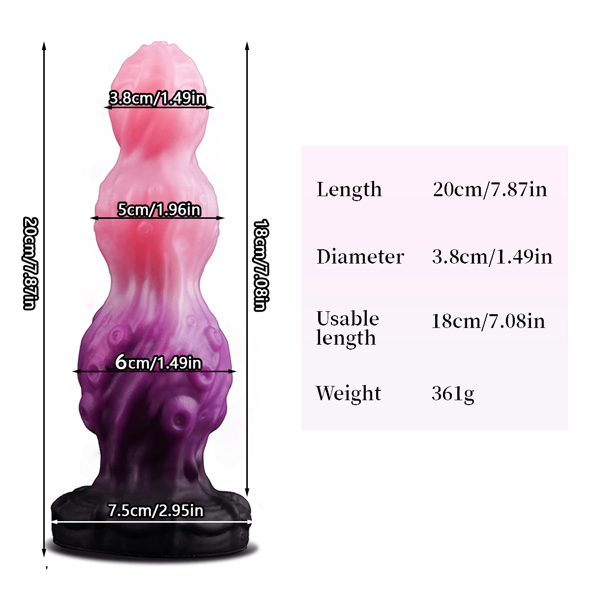 NIGHTLOOM アナルプラグ 凹凸あり 触手 3ビーズ 吸盤付き 混色仕様 - TaRiss's