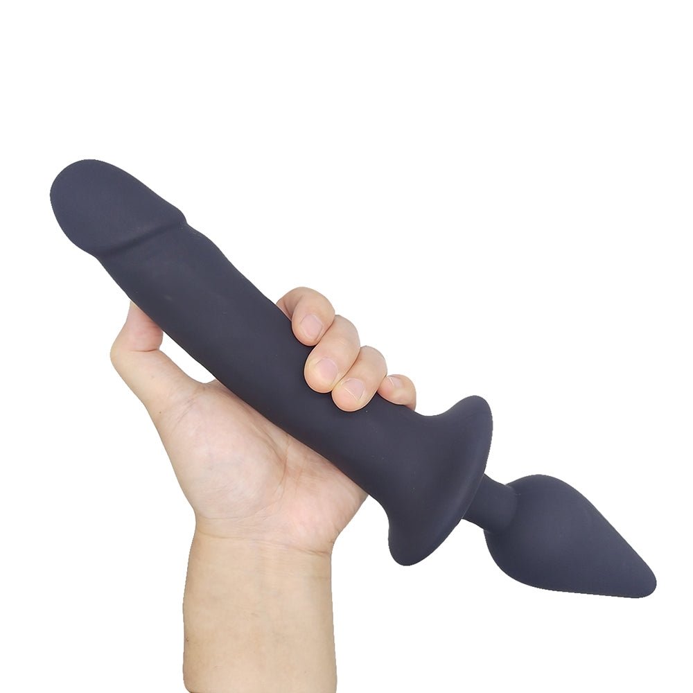 NIGHTLOOM アナルプラグ&ディルド 凹凸あり デュアルヘッドが利用可能吸盤付き ブラック 三つのサイズ - TaRiss's