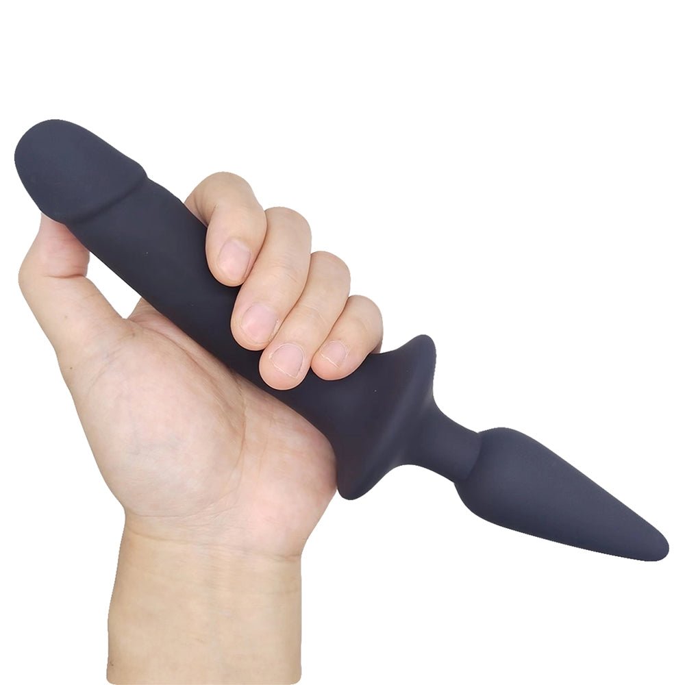 NIGHTLOOM アナルプラグ&ディルド 凹凸あり デュアルヘッドが利用可能吸盤付き ブラック 三つのサイズ - TaRiss's