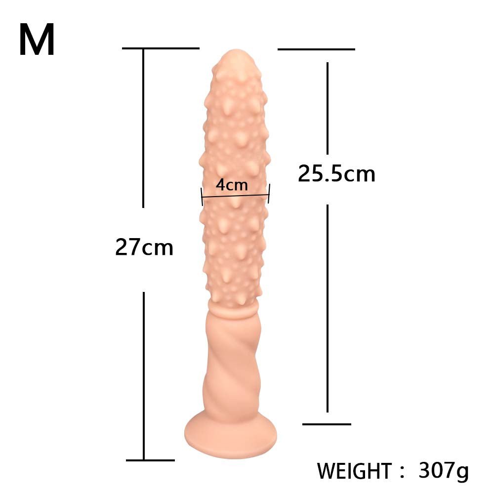 NIGHTLOOM アナルプラグ 凹凸あり 吸盤付き 液体シリコン スパイク付き棍棒 肌色 4.5cmX31cm - TaRiss's