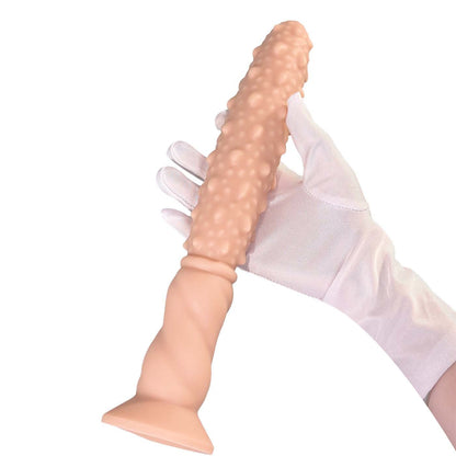 NIGHTLOOM アナルプラグ 凹凸あり 吸盤付き 液体シリコン スパイク付き棍棒 肌色 4.5cmX31cm - TaRiss's