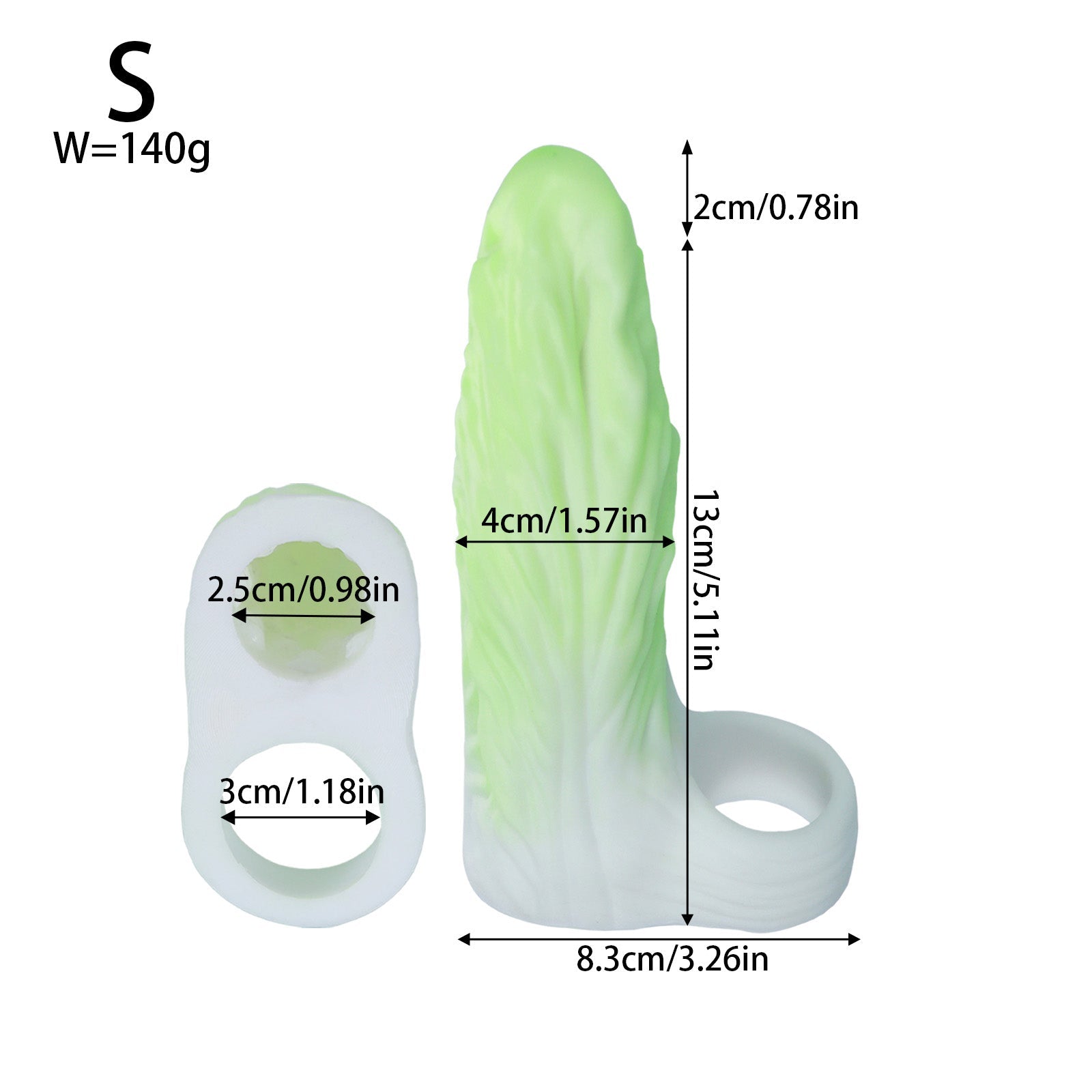 NIGHTLOOM ペニスサック 凹凸あり 非貫通式 白菜 野菜 ペニスリング 陰茎袖 混色仕様 液体シリコン - TaRiss's