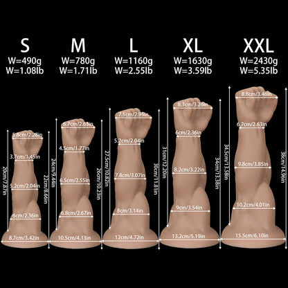 NIGHTLOOM アナルプラグ 拳のデザイン 強い筋肉 吸盤付き 凹凸あり 液体シリコン 肌色 全5サイズ - TaRiss's