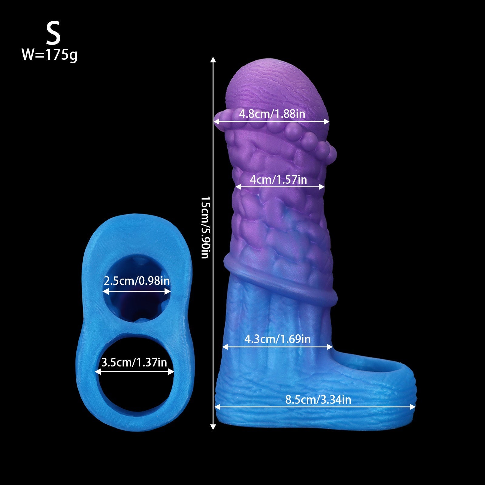 NIGHTLOOM ペニスサック 非貫通式 凹凸あり 陰茎袖 ペニスリング 混色仕様 液体シリコン - TaRiss's