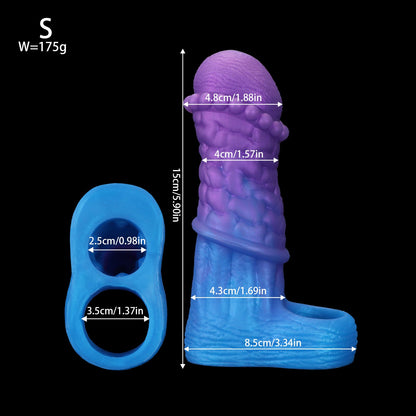 NIGHTLOOM ペニスサック 非貫通式 凹凸あり 陰茎袖 ペニスリング 混色仕様 液体シリコン - TaRiss's