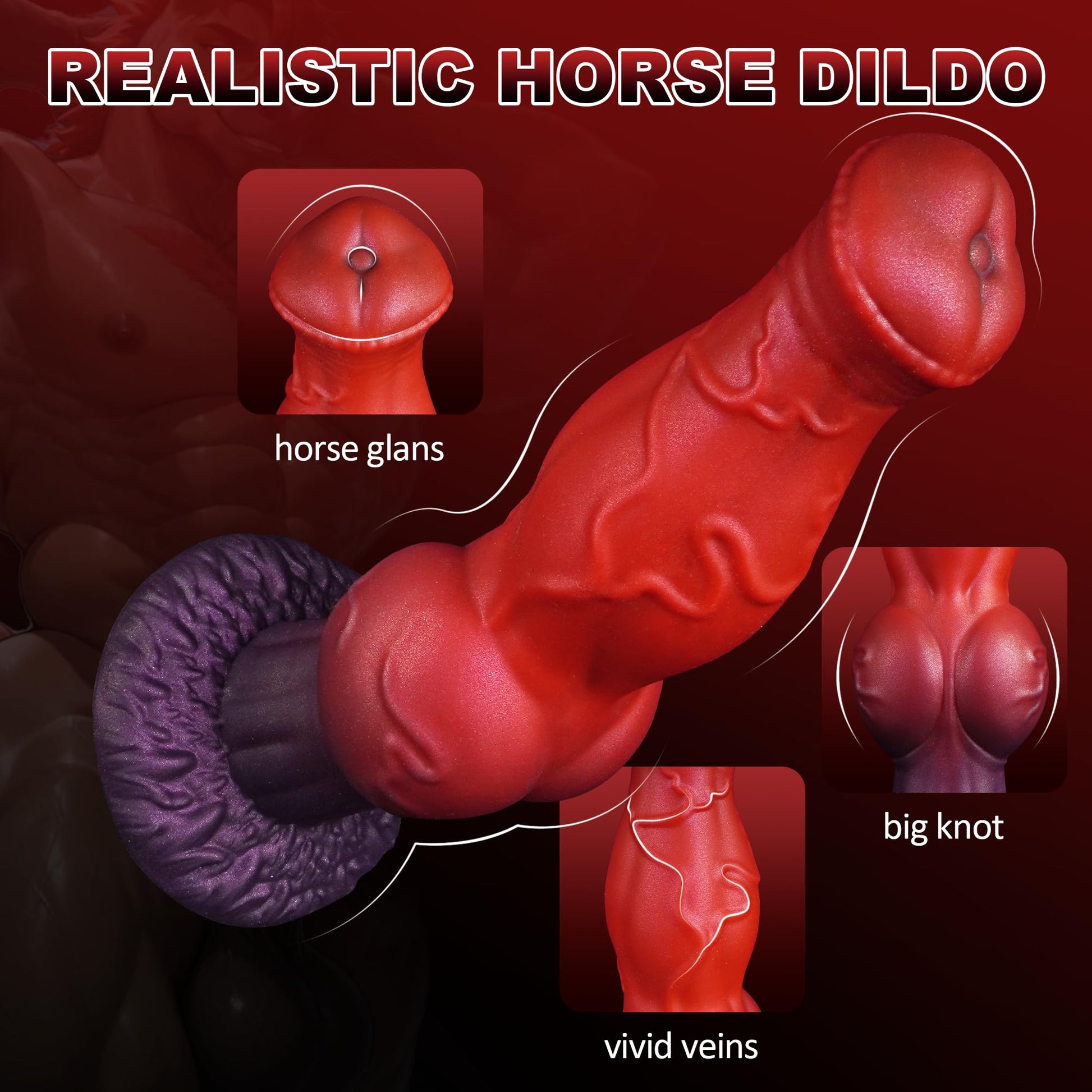 NIGHTLOOM アナルプラグ 突起あり 馬のペニス 血管表現 シリコン製 吸盤付き - TaRiss's