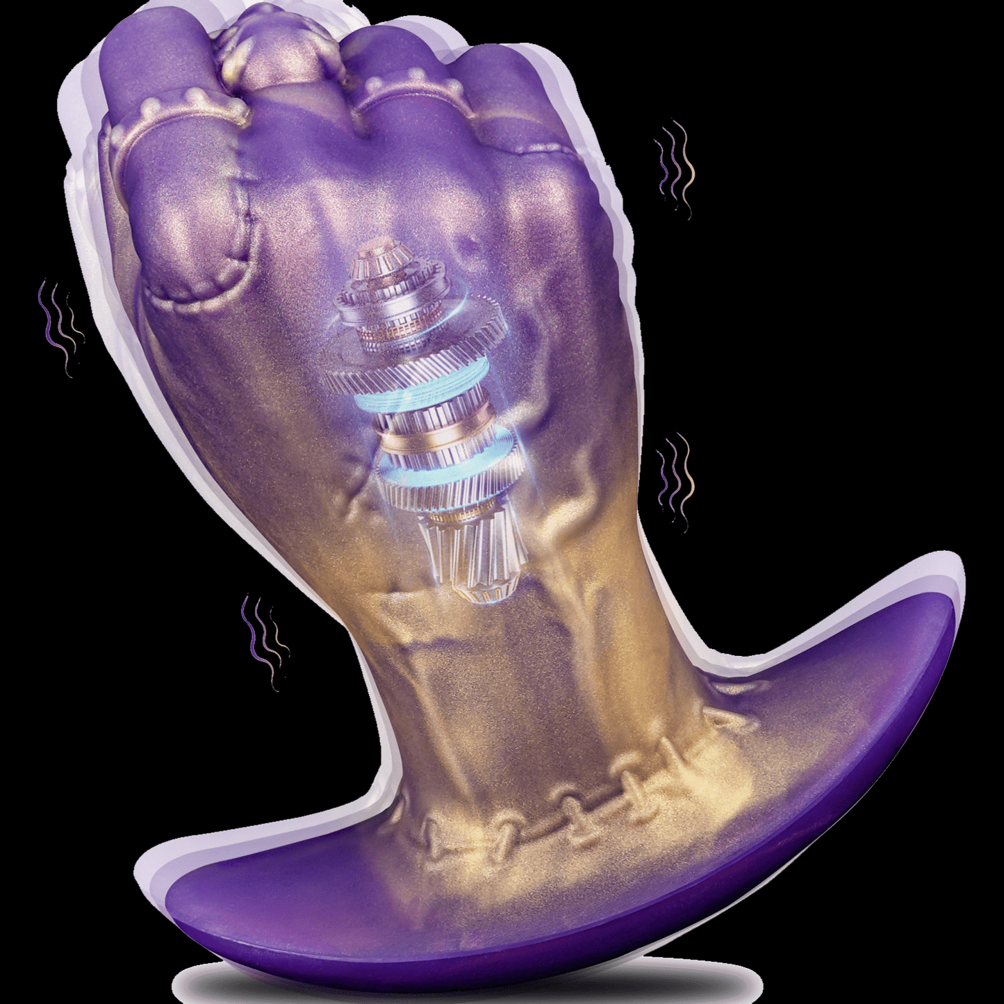 NIGHTLOOM アナルプラグ 拳の形 振動モード アンカー形台座 凹凸あり 液体シリコン - TaRiss's
