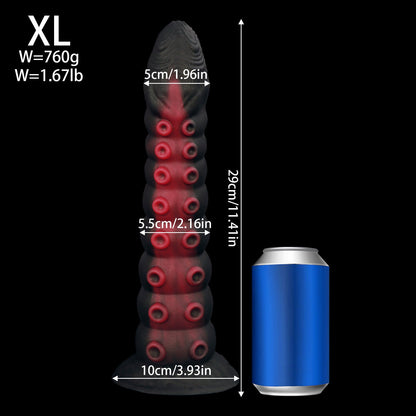 NIGHTLOOM アナルプラグ 凹凸あり 触手 タコ シリコン製 吸盤付き 混色仕様 四つのサイズ - TaRiss's