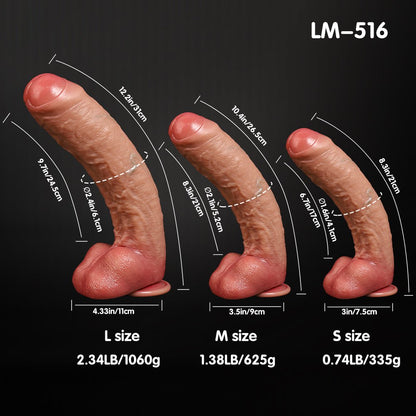 NIGHTLOOM ディルド 包茎 リアルな血管 凹凸あり 本物の亀頭 吸盤付き シリコン 三つのサイズ - TaRiss's