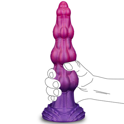 NIGHTLOOM アナルプラグ 凹凸あり ビーズ 吸盤付き 混色仕様 液体シリコン 6.4cmX26cm - TaRiss's