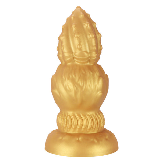 NIGHTLOOM アナルプラグ 凹凸あり 三段階刺激設計 つぼみ シリコン製 吸盤付き ゴールド 四つのサイズ - TaRiss's