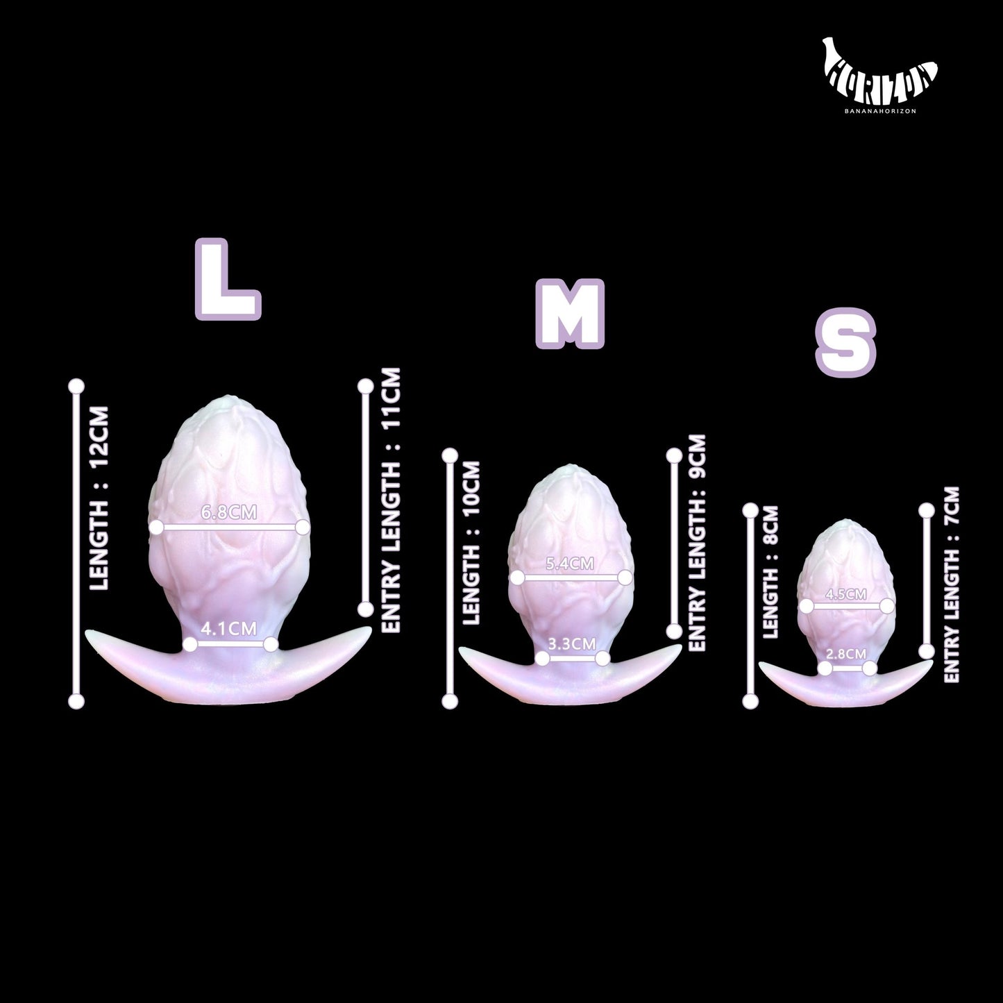 NIGHTLOOM アナルプラグ 凹凸あり シリコン製 ドラゴンの卵 アンカー形台座 混色仕様 - TaRiss's