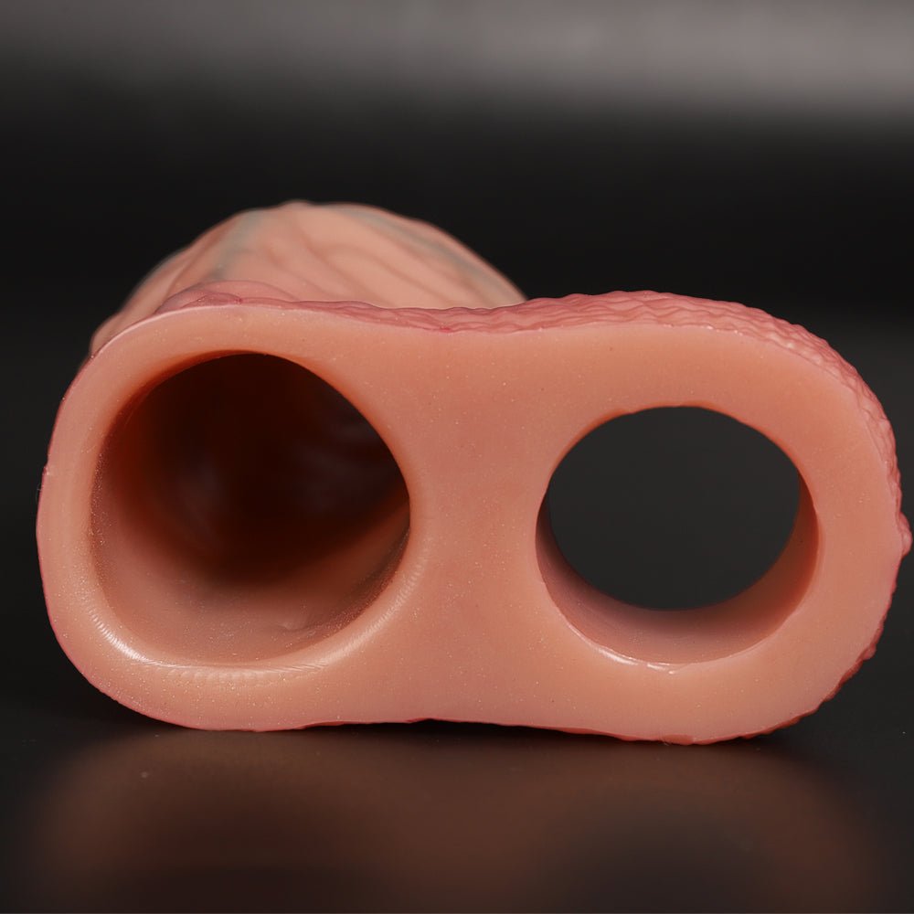 NIGHTLOOM ペニスサック 貫通式 凹凸あり リアルな血管 陰茎袖 ペニスリング 液体シリコン - TaRiss's