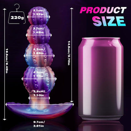 NIGHTLOOM アナルプラグ 凹凸あり アンカー形台座 液体シリコン 混色仕様 - TaRiss's