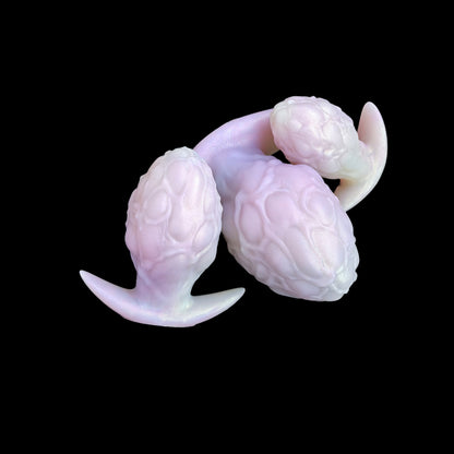 NIGHTLOOM アナルプラグ 凹凸あり シリコン製 ドラゴンの卵 アンカー形台座 混色仕様 - TaRiss's