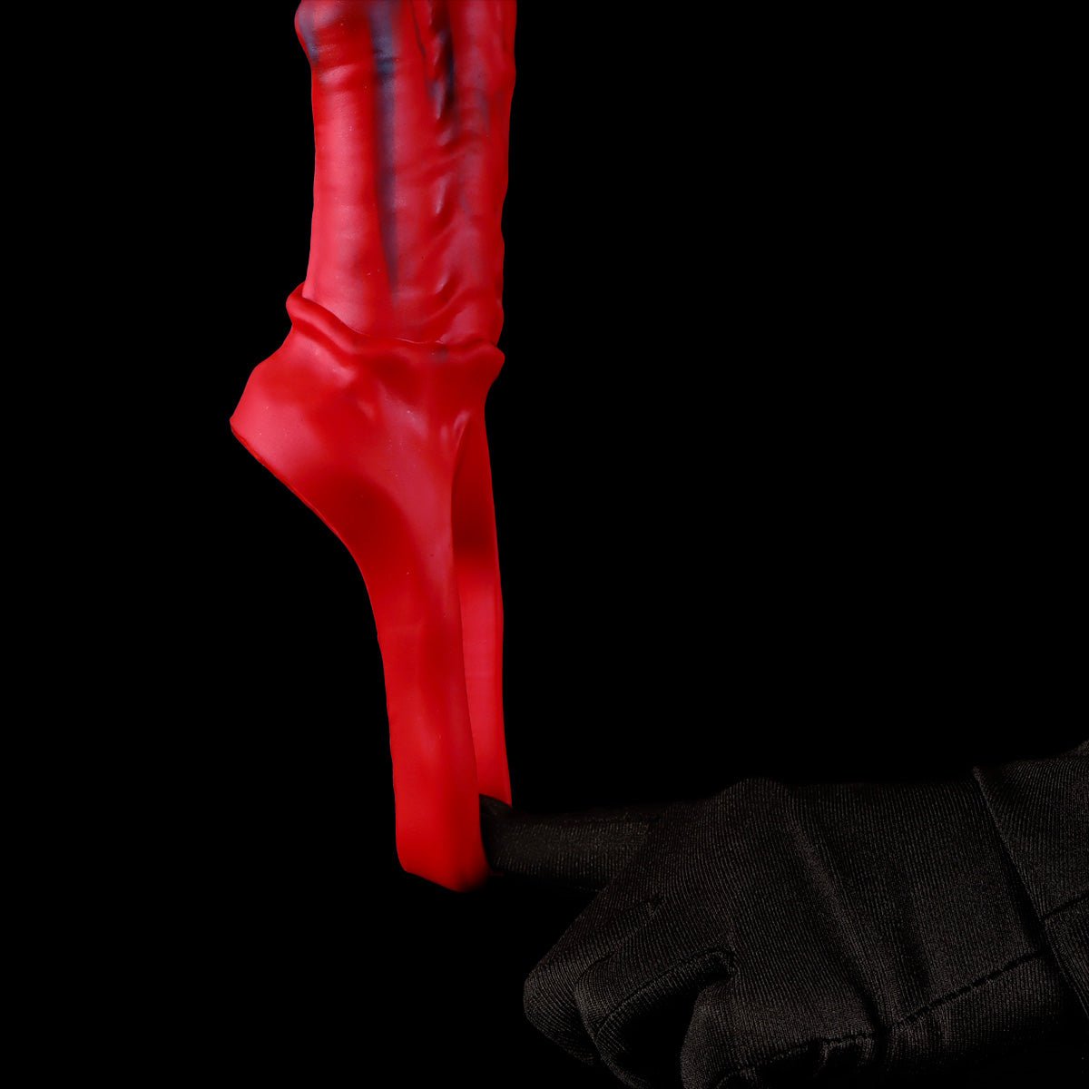 NIGHTLOOM ペニスサック 非貫通式 凹凸あり 馬スタイル 陰茎袖 ペニスリング レッド 液体シリコン - TaRiss's