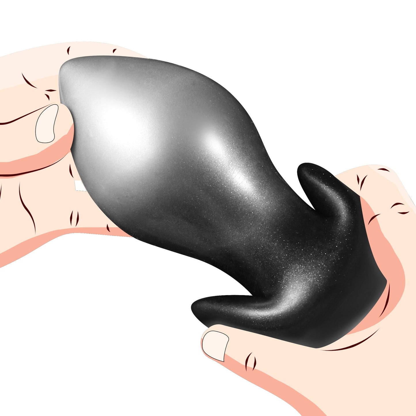 NIGHTLOOM アナルプラグ アンカー形台座 液体シリコン ブラック 全四サイズ - TaRiss's