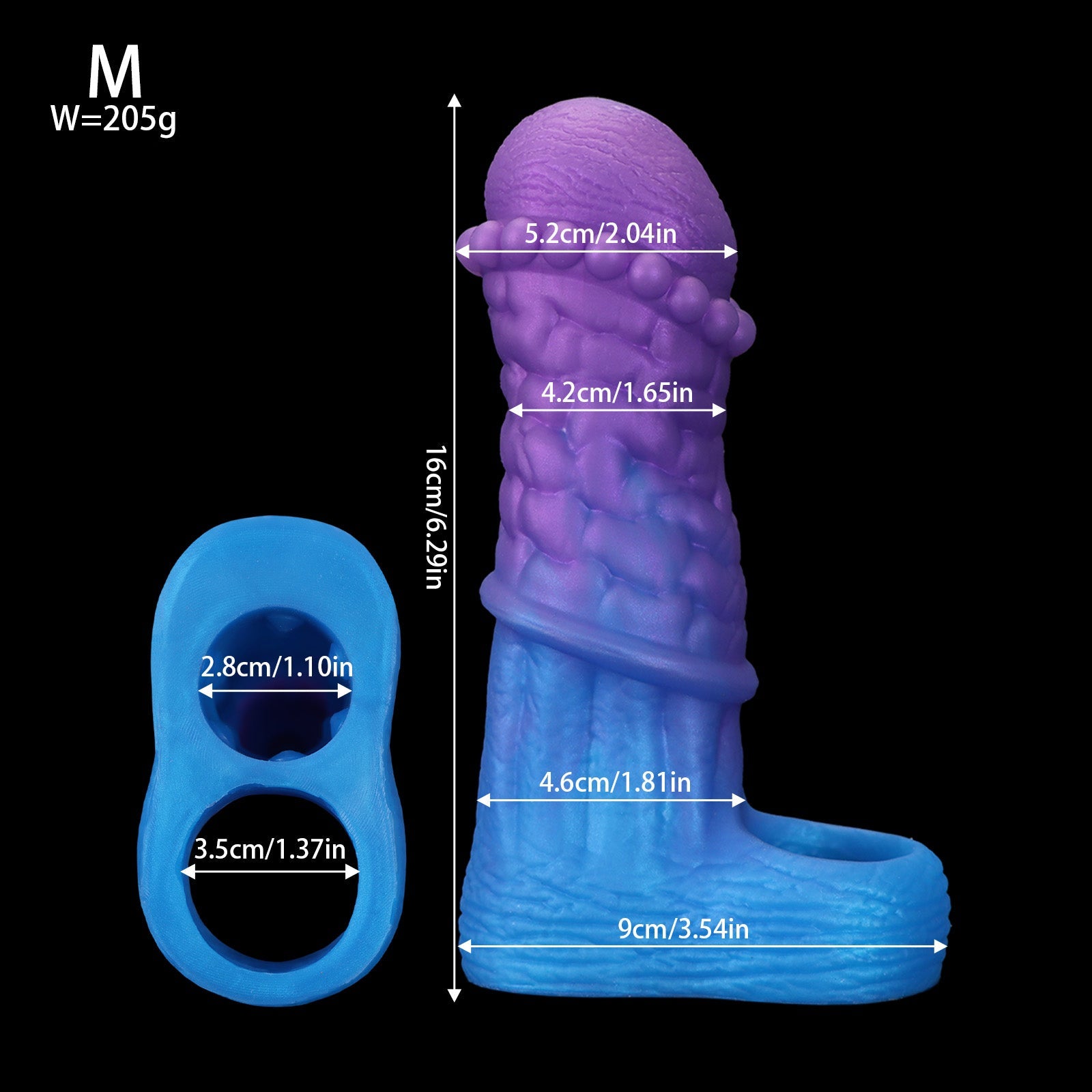 NIGHTLOOM ペニスサック 非貫通式 凹凸あり 陰茎袖 ペニスリング 混色仕様 液体シリコン - TaRiss's