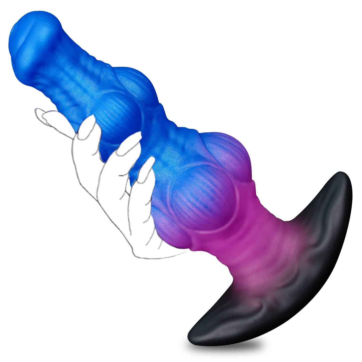 NIGHTLOOM アナルプラグ 凹凸あり アンカー形台座 混色仕様 液体シリコン - TaRiss's