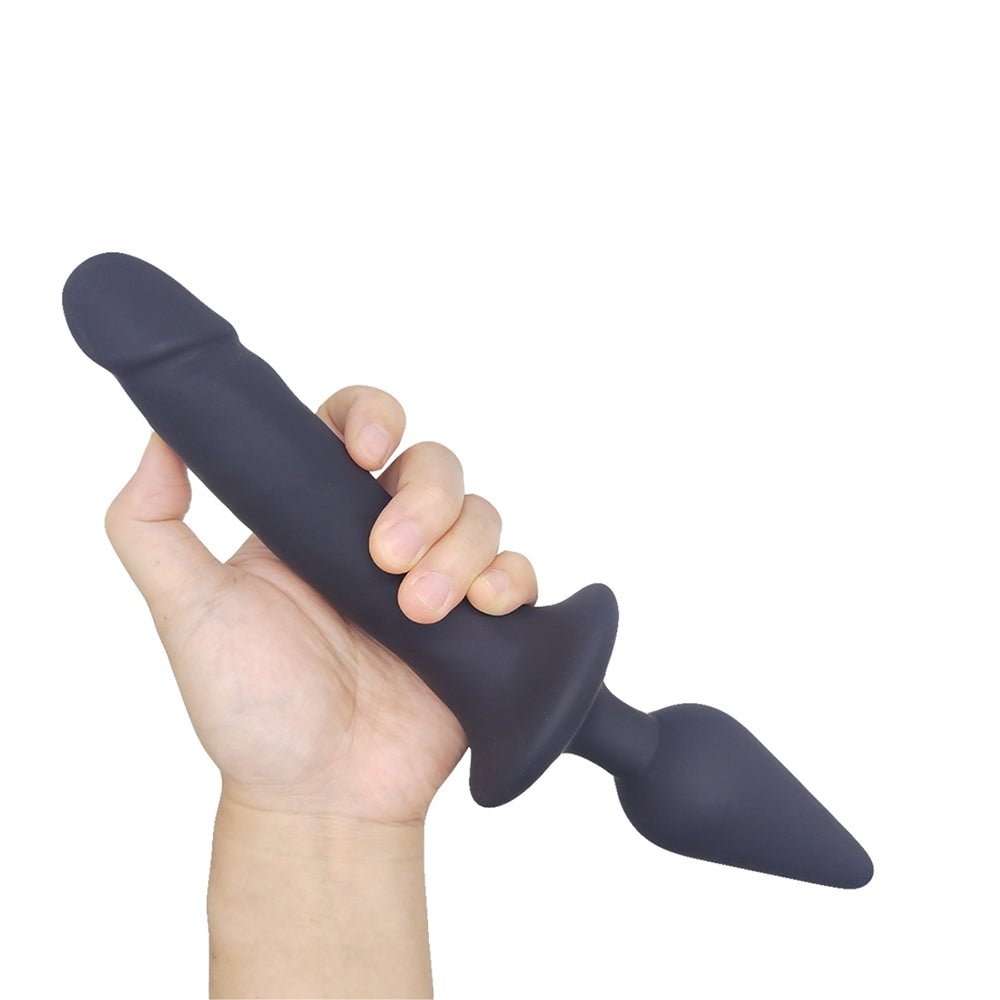 NIGHTLOOM アナルプラグ&ディルド 凹凸あり デュアルヘッドが利用可能吸盤付き ブラック 三つのサイズ - TaRiss's