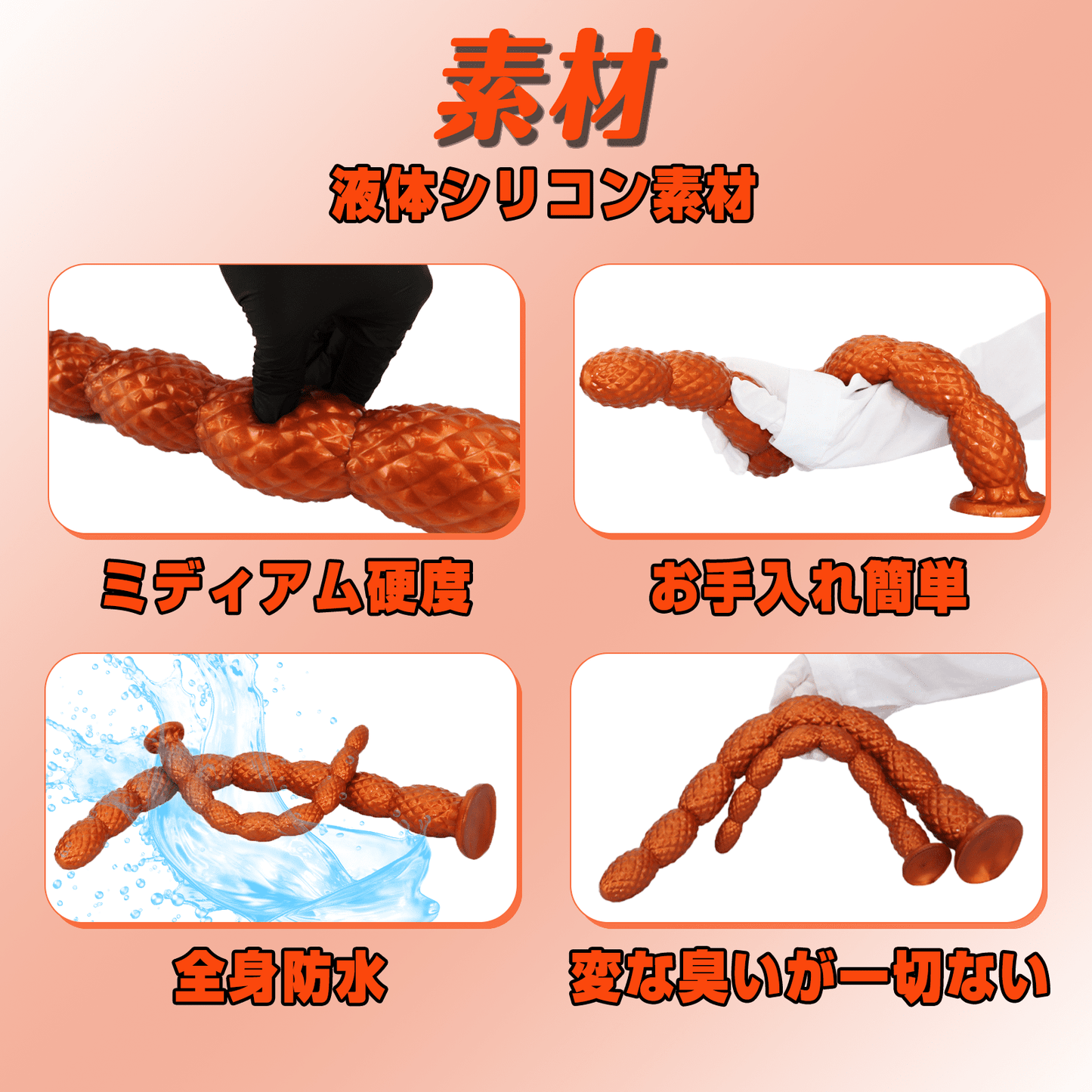 NIGHTLOOM アナルプラグ 凹凸あり 菠蘿風の形状 ロングサイズ シリコン製 二のサイズ - TaRiss's