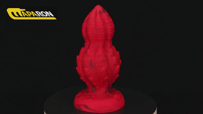 MAPARON アナルプラグ アナル開発 凹凸付き 瓢箪形 吸盤付き レッド 液体シリコン 全四サイズ
