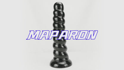 MAPARON 螺旋状 アナルプラグ PVC 吸盤付き ブラック