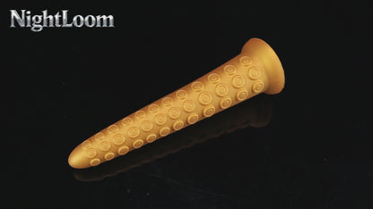 NIGHTLOOM アナルプラグ 凹凸あり タコ 触手 シリコン製 吸盤付き ゴールド