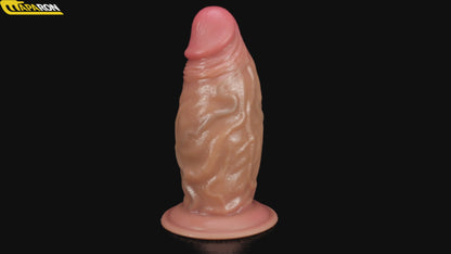 MAPARON ディルド 玉無し 凹凸あり 吸盤付き 液体シリコン