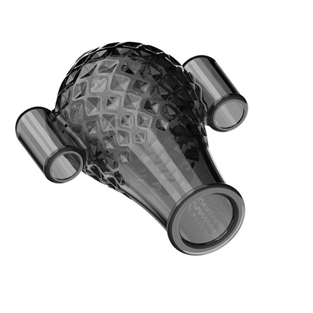 TaRiss's ペニスリング 亀頭責め 亀頭マッサージ ダブルローター イボ付き 10種類振動モード TPE製 男性用 ブラック 104mmx52mm - TaRiss's