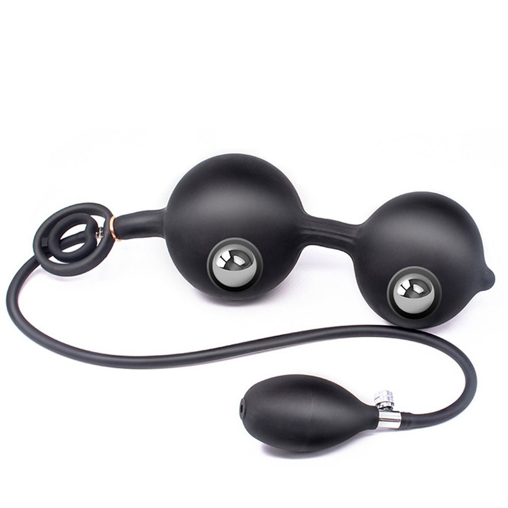 TaRiss's インフレート式アナルビーズ アナルプラグ アナル拡張 ダブルリング付き 手動 最大100mmに膨らめる ボール内蔵 分割式 シリコン - TaRiss's