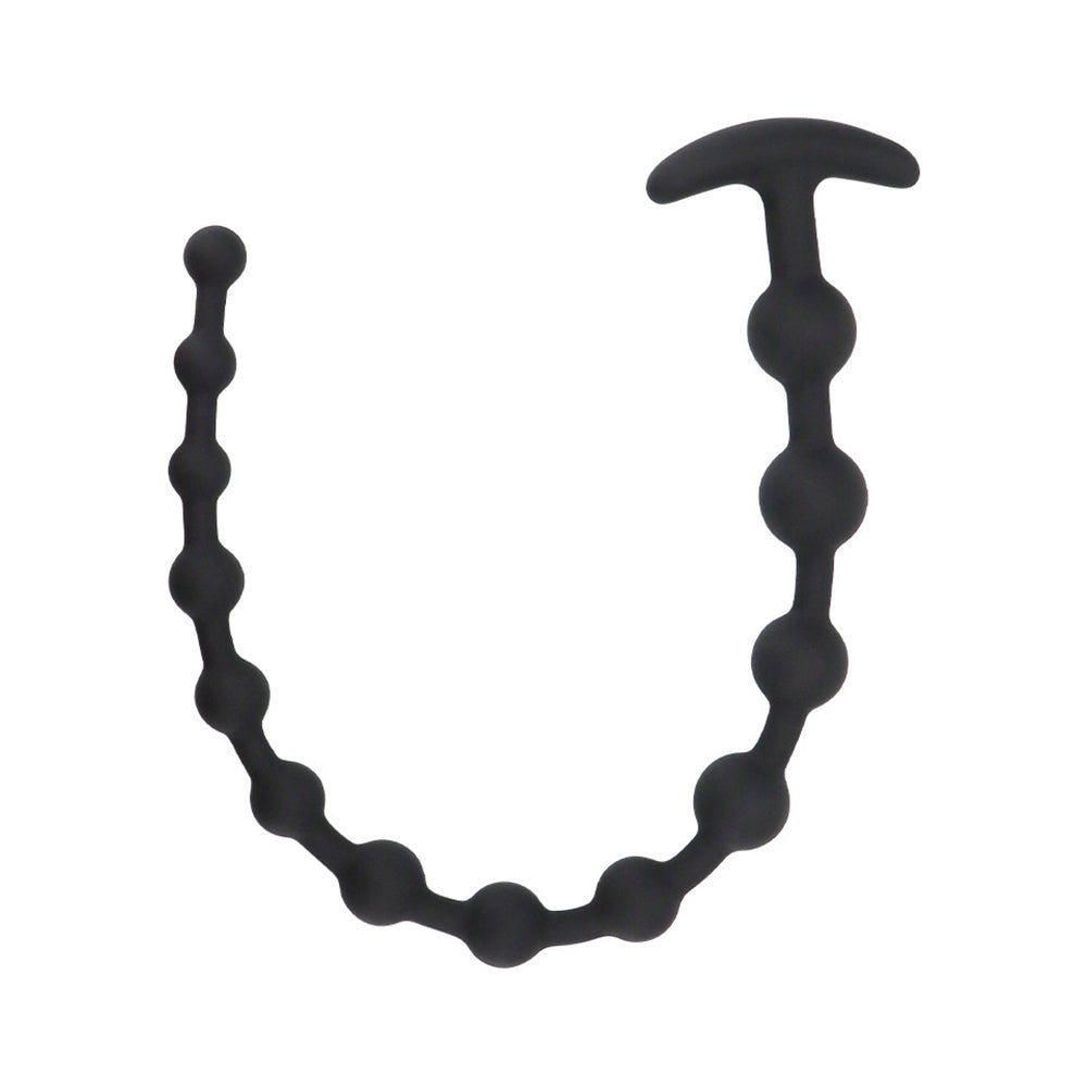 TaRiss'sアナルビーズ アナルプラグ 13連ビーズ 玉形 アンカー形台座 シリコン ブラック 30mmx500mm - TaRiss's